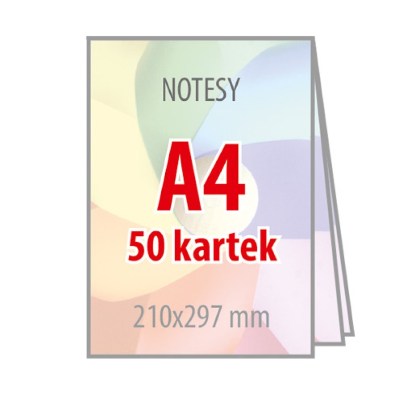 Notesy A4 - 50 kartek - 200 sztuk