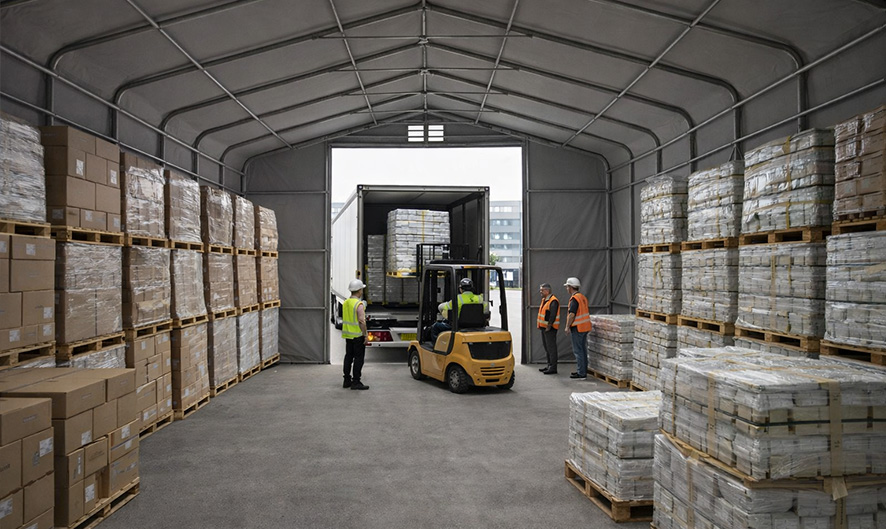 Wizualizacje 3d - Namiot magazynowy 8x12 m